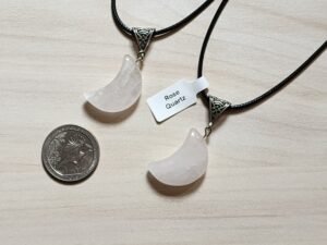 Rose Quartz Crescent Moon Necklace