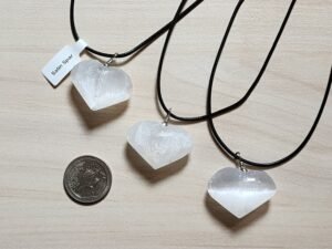 Satin Spar Heart Necklace